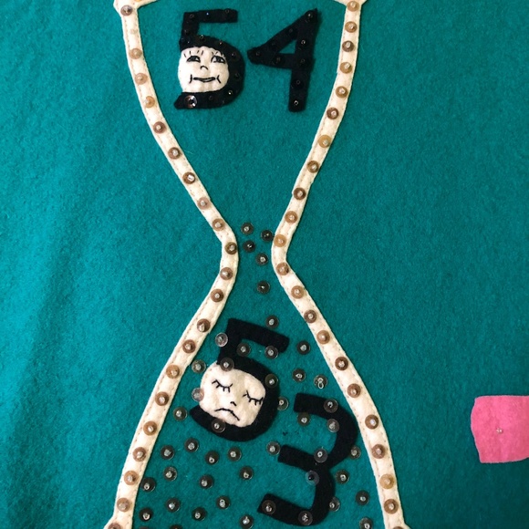 Vintage NEW YEAR CIRCLE SKIRT from the 50's, wool felt. Size XS. Rockabilly!!! - Picture 2 of 14